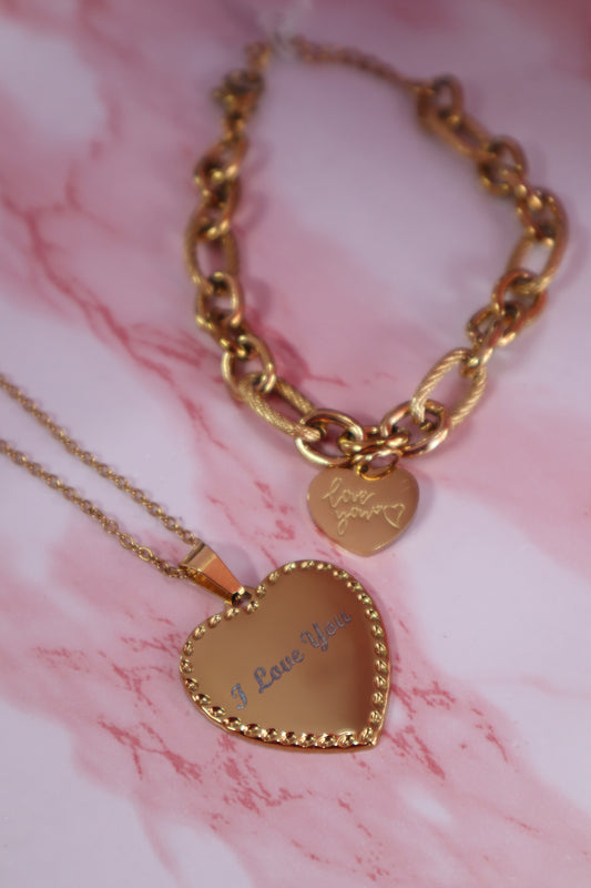 Mega Heart Engravable Necklace