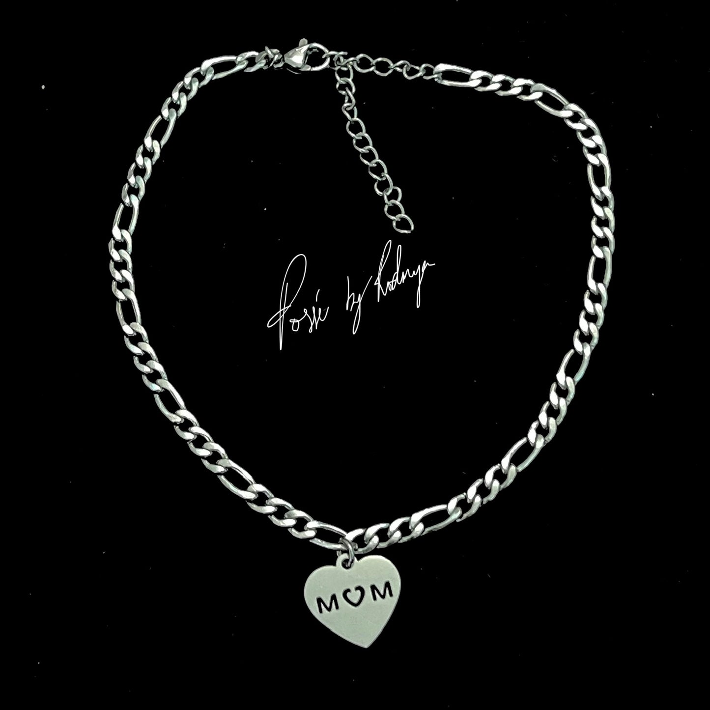 Silver MOM Figaro Anklet