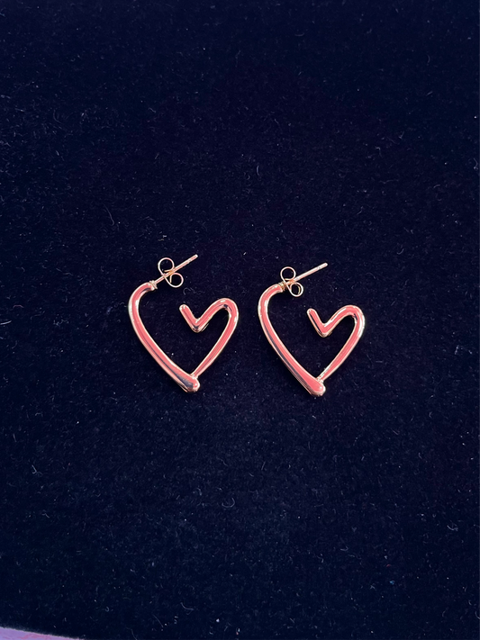 HANDWRITTEN HEART Hoop Earrings