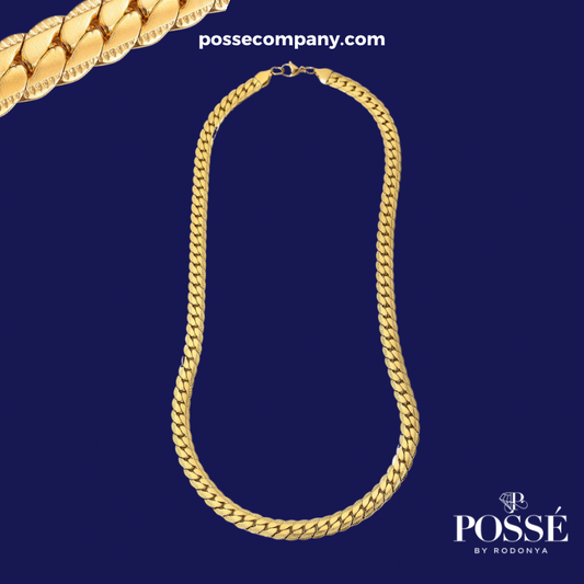KASH SLENDER CUBAN CHAIN- Gold