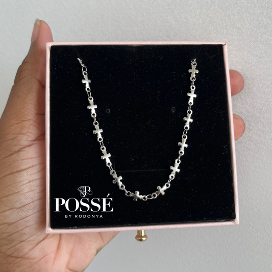 SILVER GRACIE CROSS Anklet
