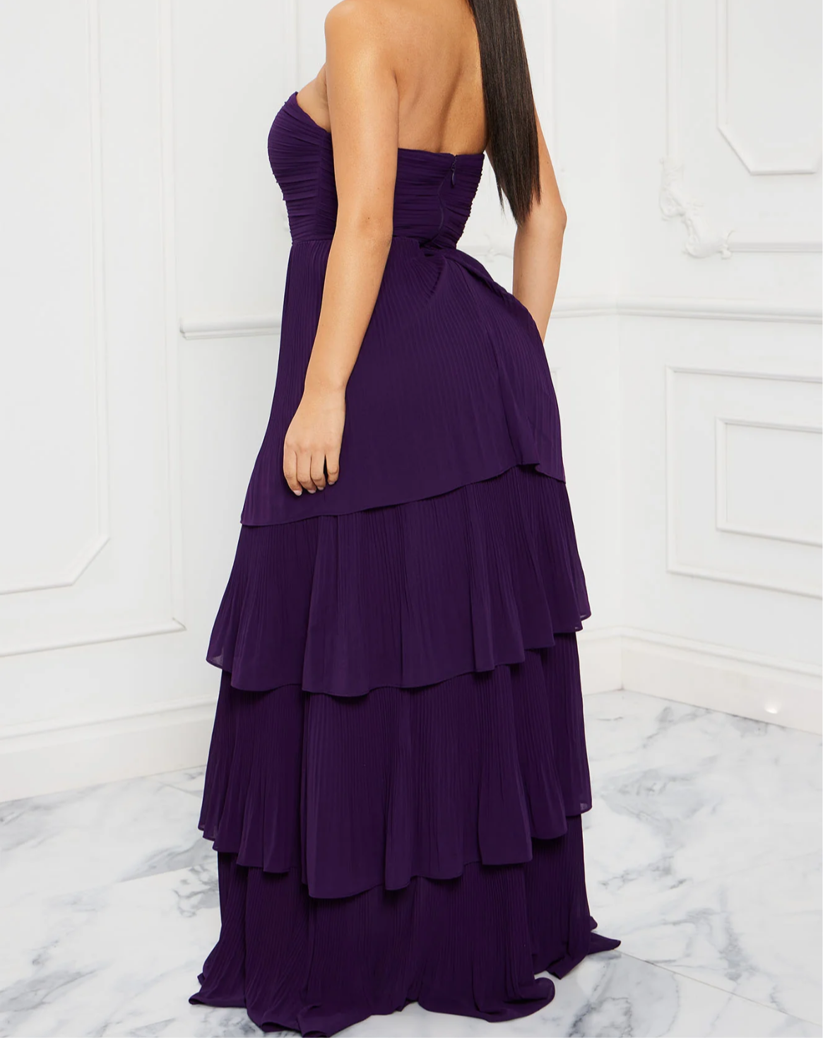 Paloma Plisse Maxi Dress- Purple