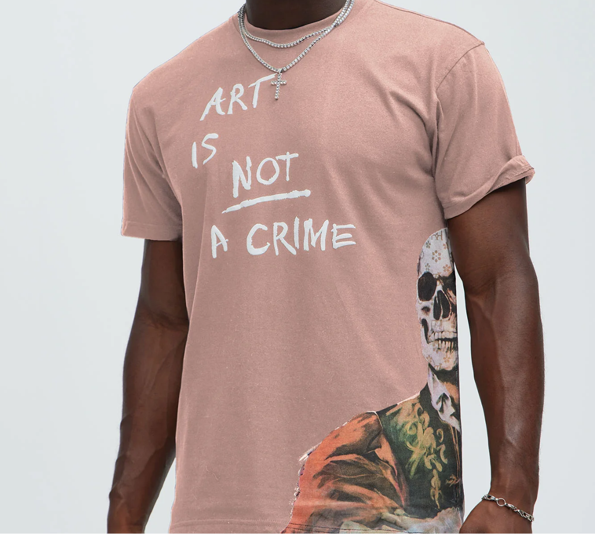 Art is Not A Crime Tee - Pink