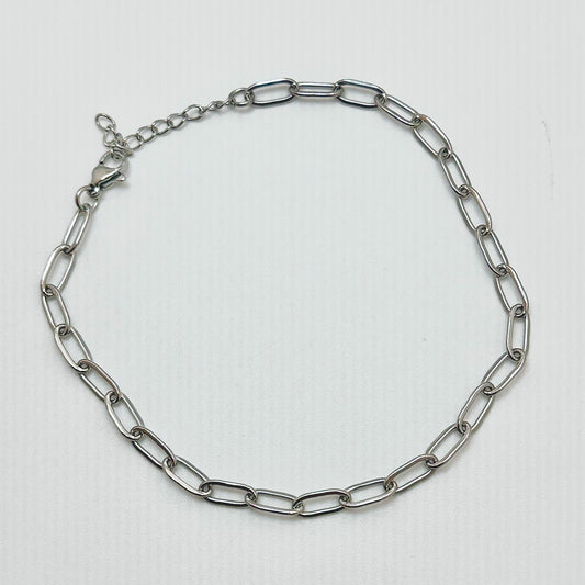 Silver Paperclip Anklet