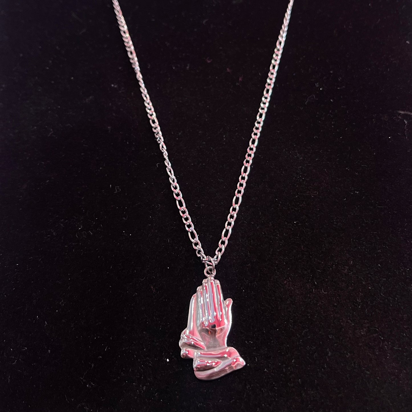 Silver Praying Hands Necklace