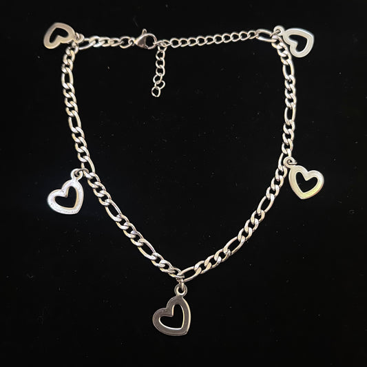 SILVER HEART CHARM Anklet