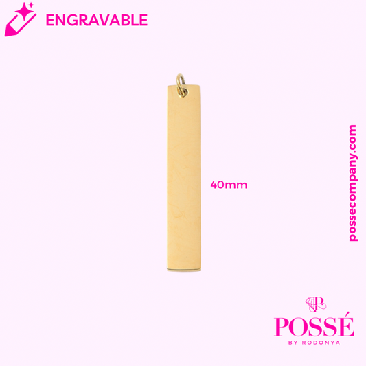 Engravable BAR Charm