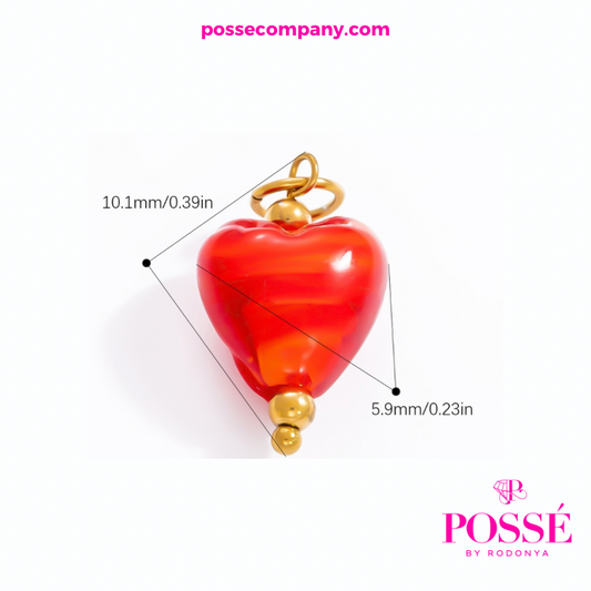 RUBY HEART Charm