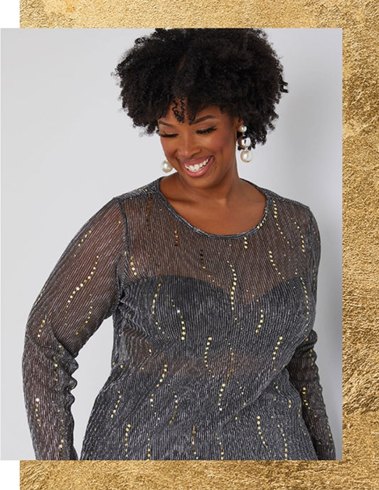 Shimmer Top with Gold accents