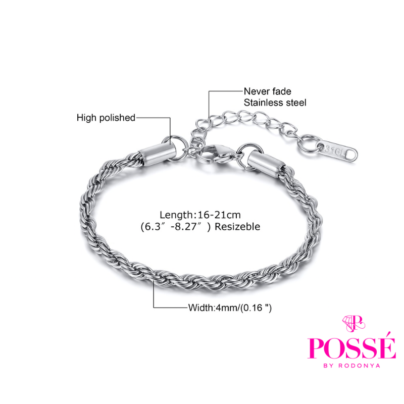 INTERTWINED Rope Bracelet - Silver