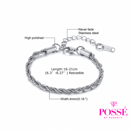 INTERTWINED Rope Bracelet - Silver