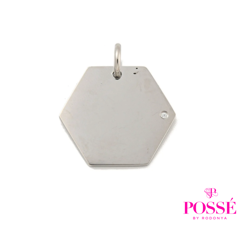 HALLE HEXAGON Engravable Pendant - Silver