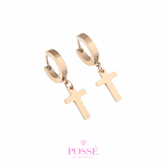 Dangling Cross Hoops