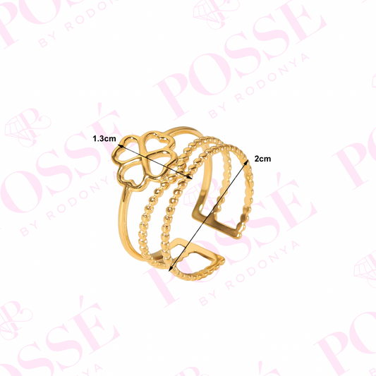 LUCKY LUV Cuff Ring