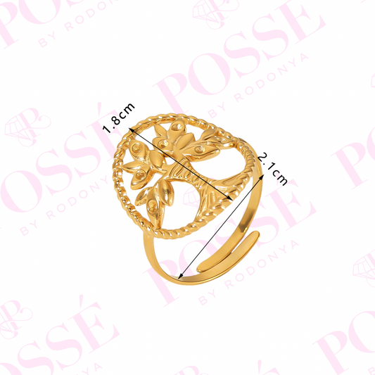Tropic Tree Adjustable Ring