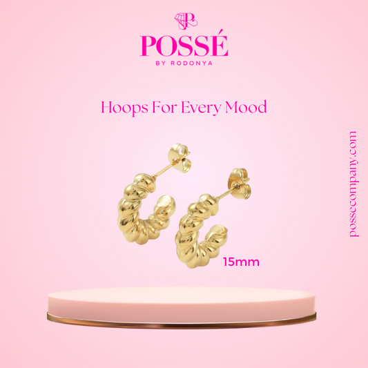 TWISTED RING Half Hoops