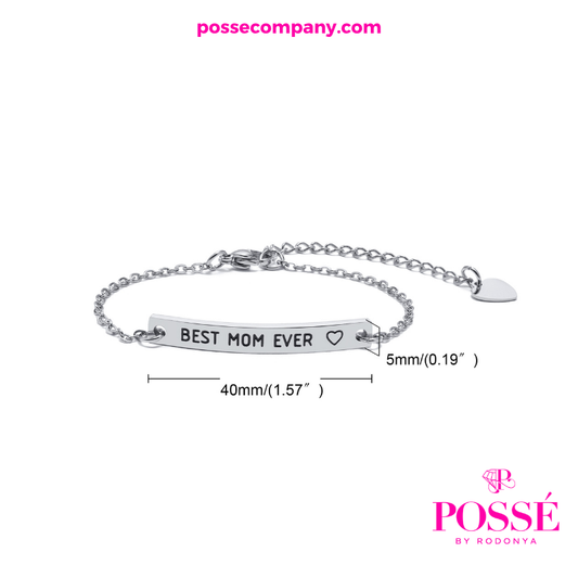 Best Mom Ever Bracelet - Silver