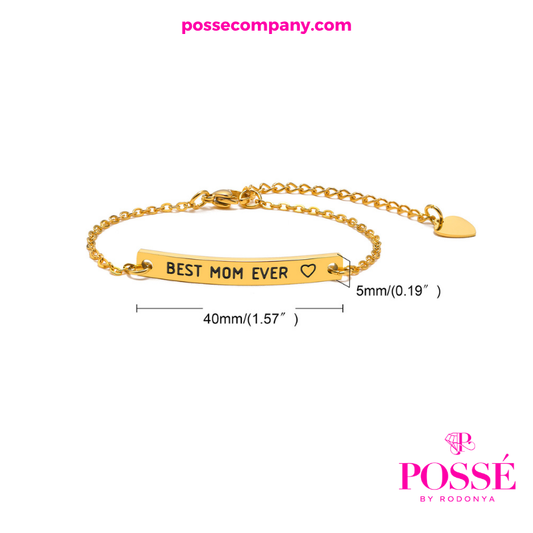 Best Mom Ever Bracelet - Gold