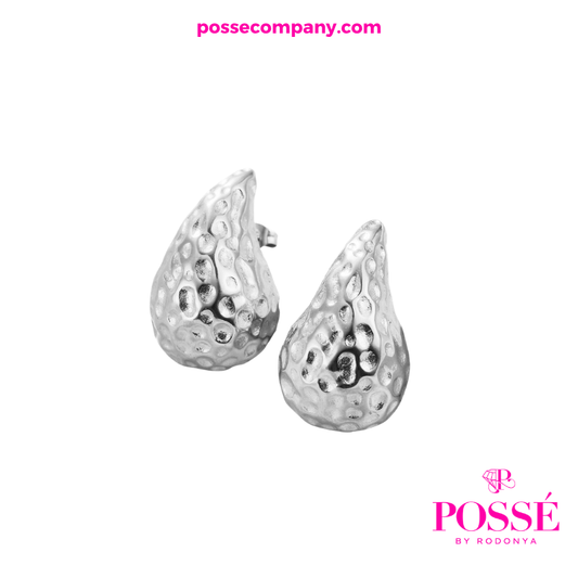 COMET TEAR DROP EARRINGS - Silver
