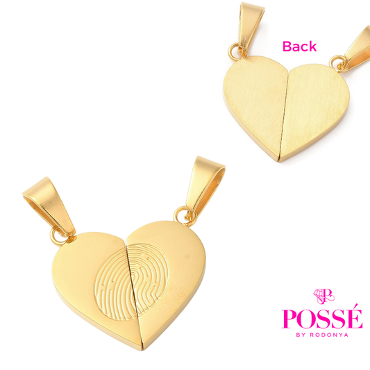 STAMPED LOVE Engravable Couple’s Pendant Set