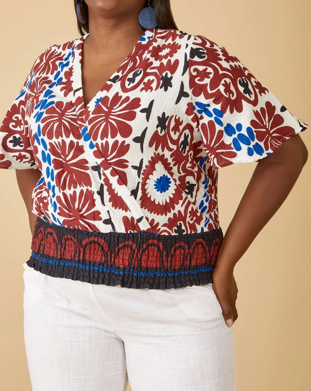 Printed Cotton Gauze Top