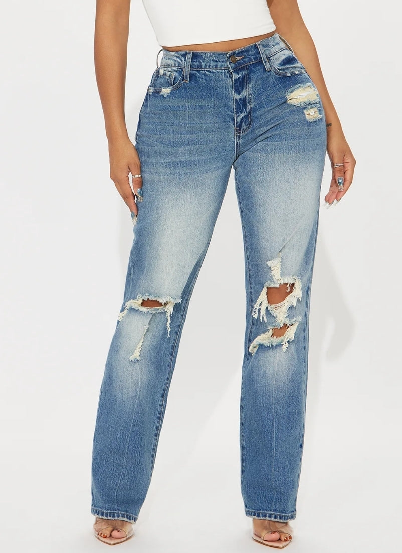 Ripped Stretched Jeans