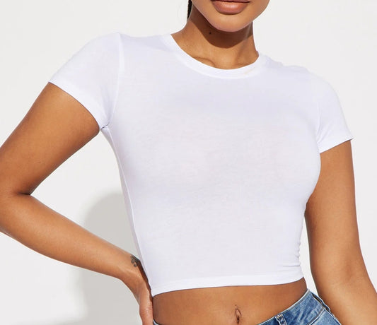 Crew Neck Top - White