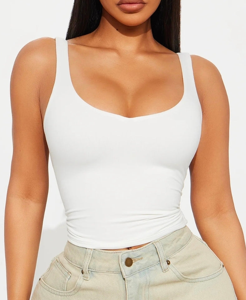 Quinn Double Lined Tank - Off White