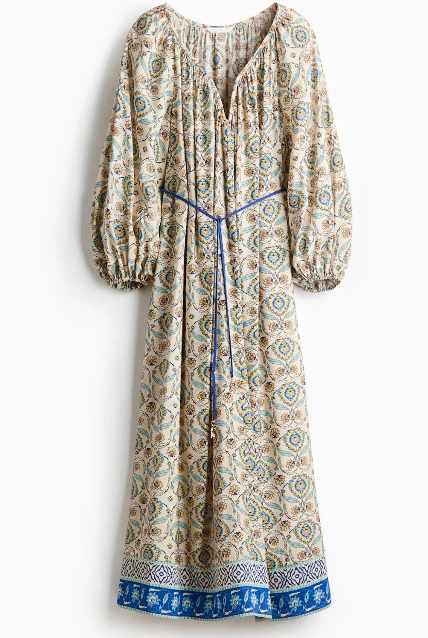 H&M Printed Oversized Tunic - Blue Floral
