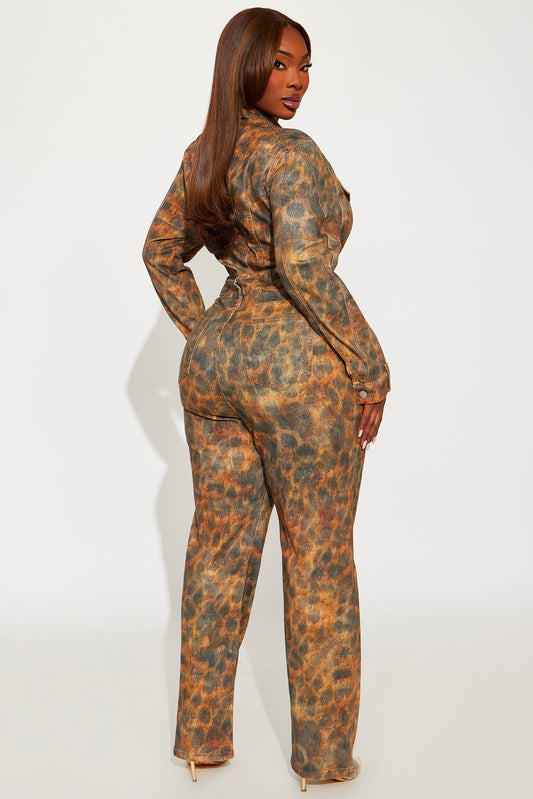She's Wild Leopard Print Jumpsuit
