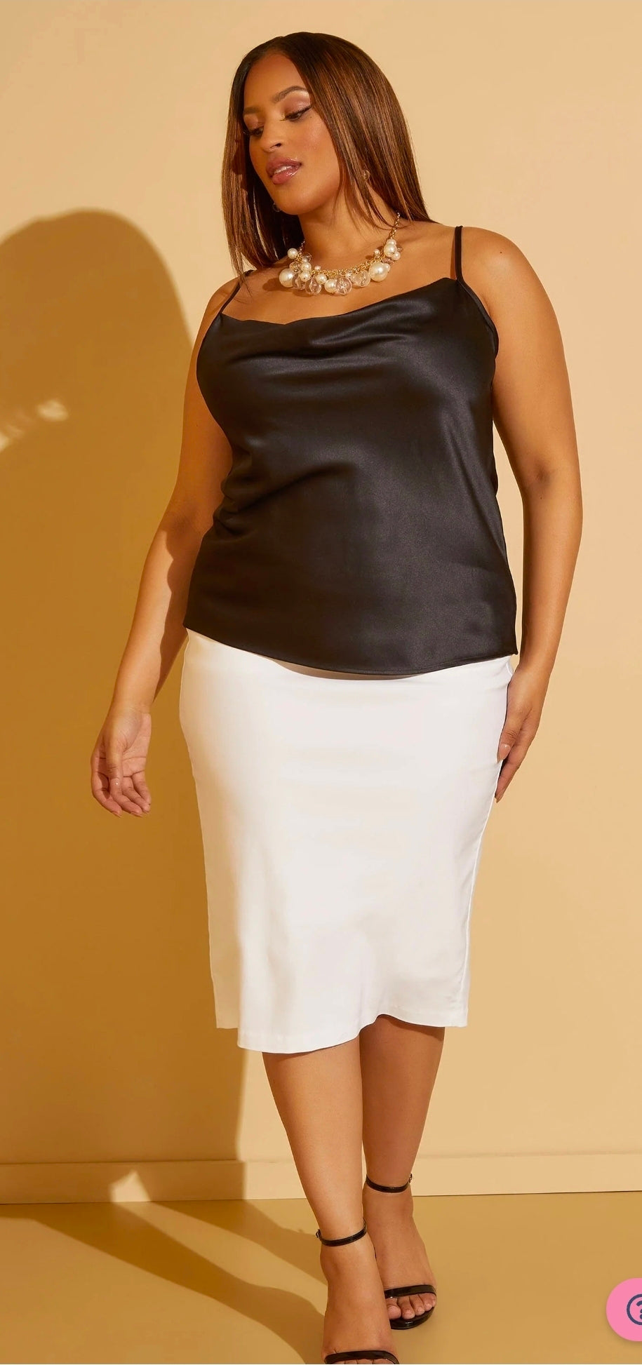 Satin Cami Top - Black