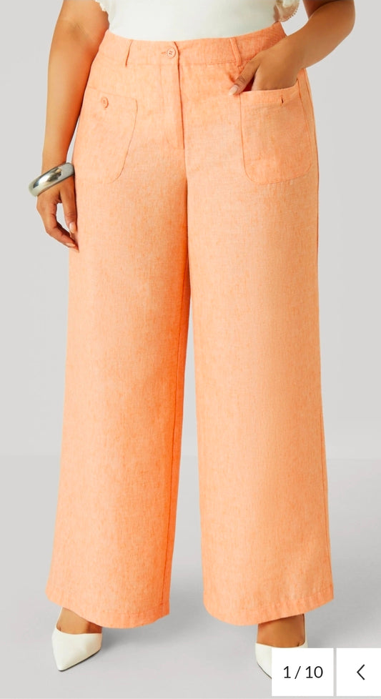 Wide leg Linen pants - Peach