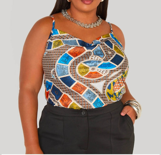 Board Print Satin Kimono