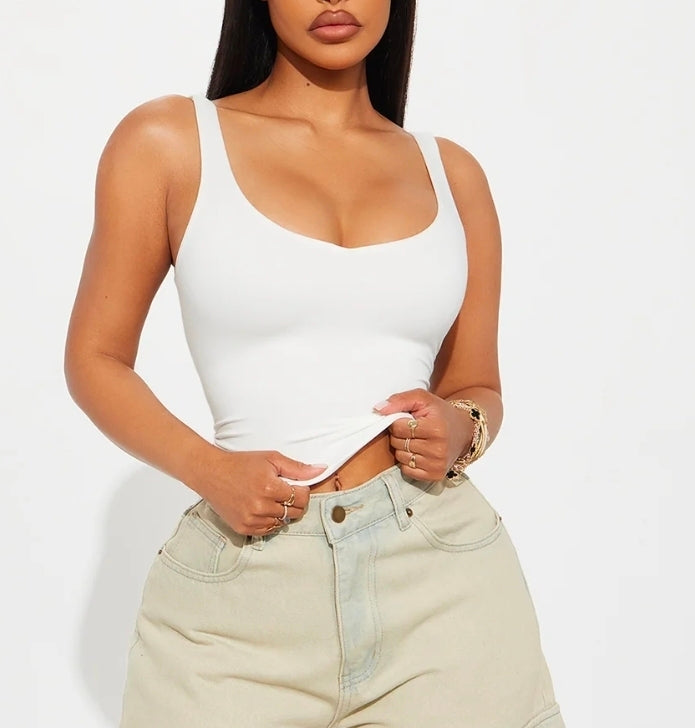 Quinn Double Lined Tank - Off White