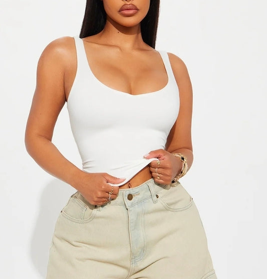 Quinn Double Lined Tank - Off White