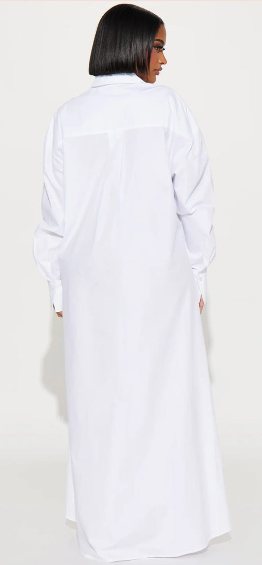 Maxi Button-up Cotton Shirt dress