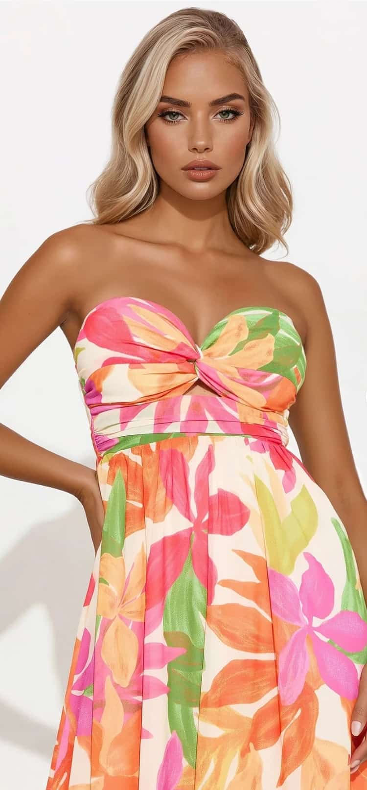 Floral Tube Vacation Dress