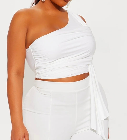 One Shoulder Ruched Top