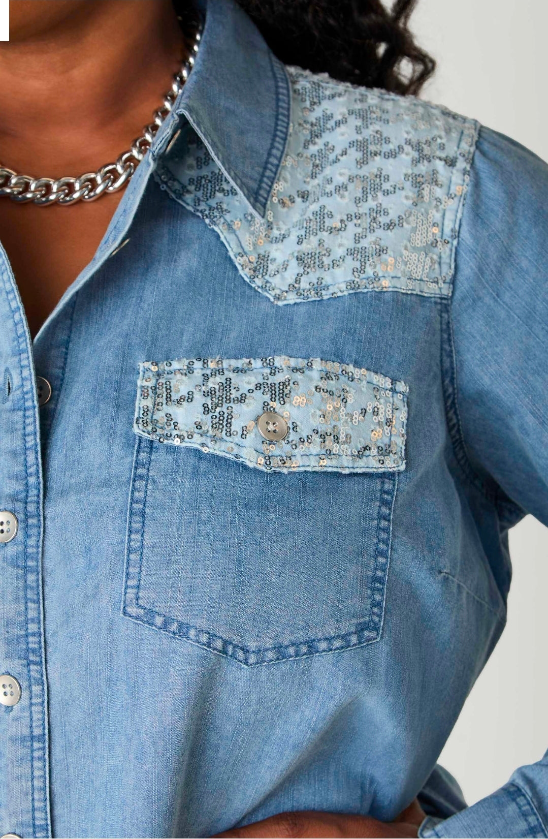 Glitter Denim Shirt