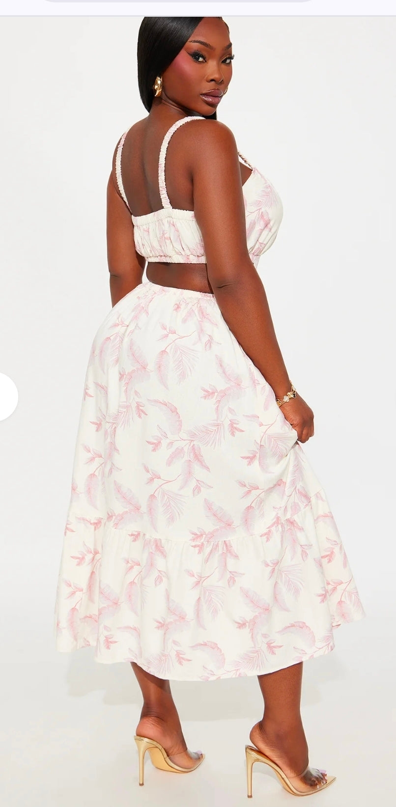 Jayda Pleated Floral Midi Dress