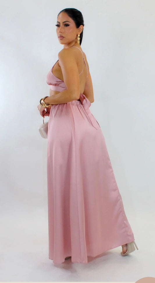 Slowing Down Skirt Set Pink