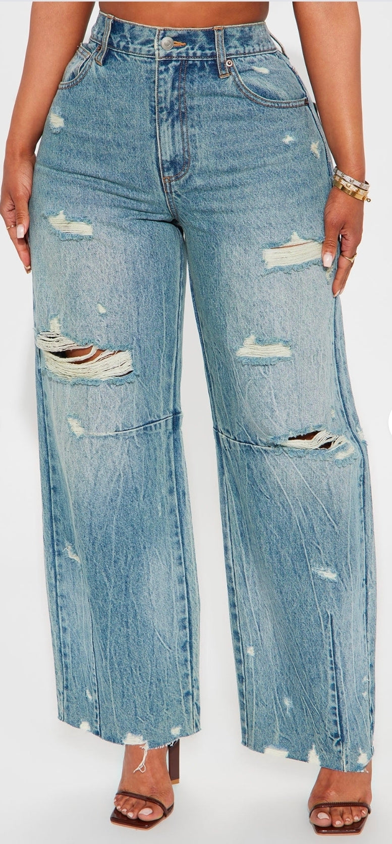 Destructed Barrel Jeans