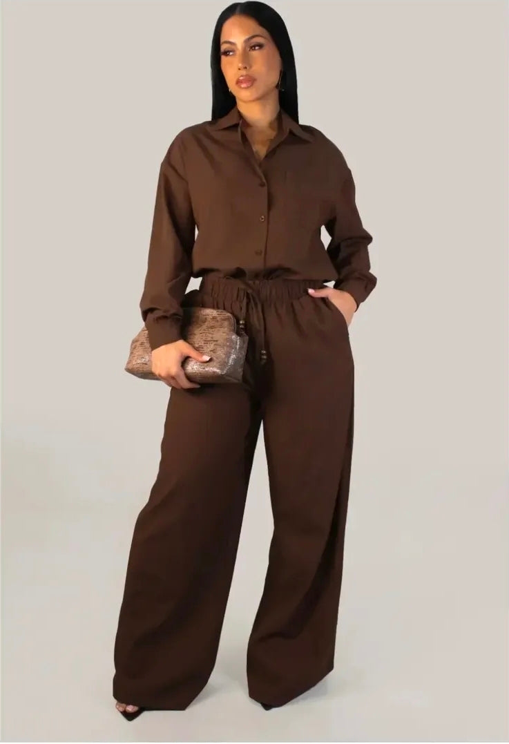 Lauren Pant Set - Brown