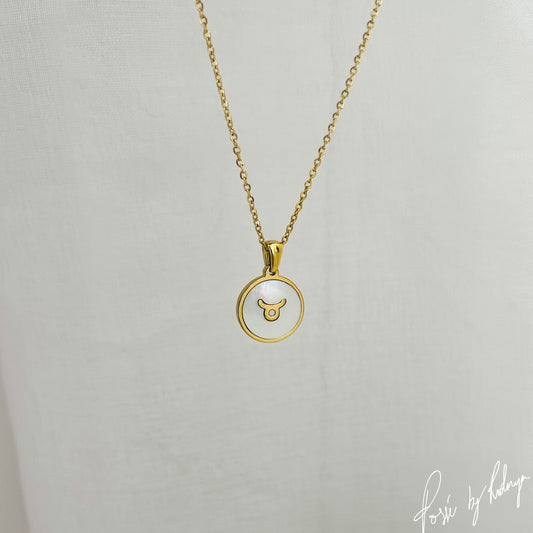 White REFLECTIVE ZODIAC Necklace