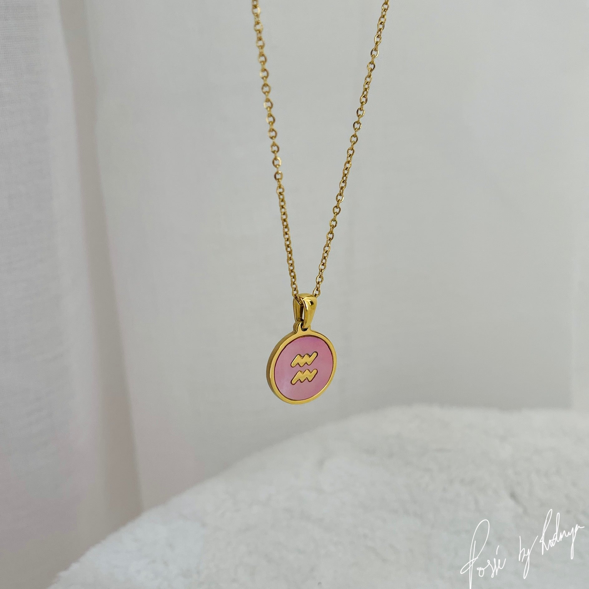 Pink REFLECTIVE ZODIAC Necklace